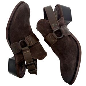 Splendid Women's Conrad Suede Harness Slingback Mule Booties‎ Brown Size 9.5